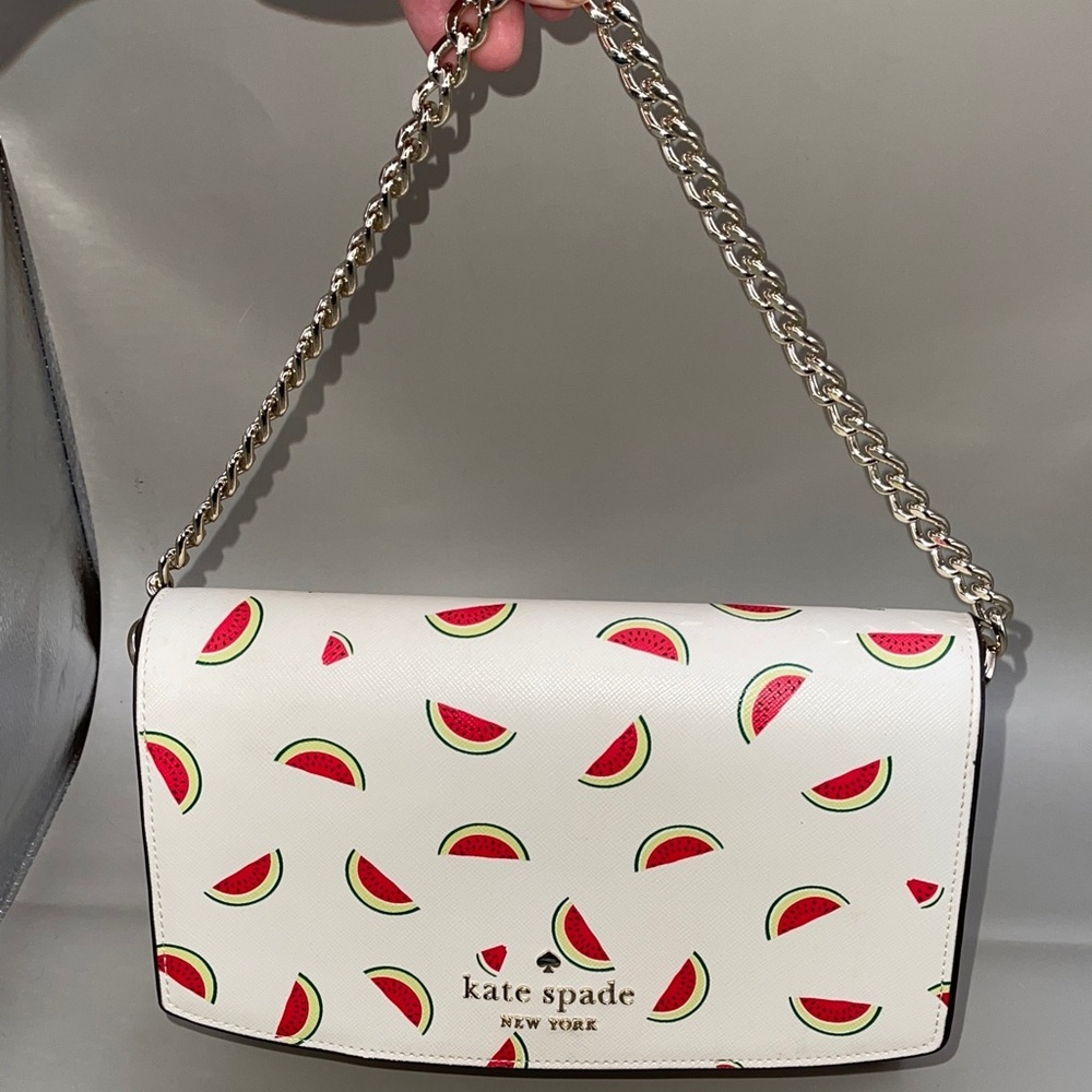 Kate Spade White Crossbody with Watermelon Print and Gold Hardware Kate Spade - Picture 8 of 9